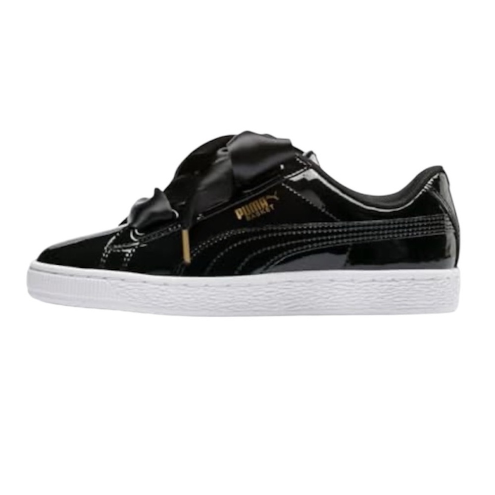PUMA Basket Heart Black Patent Sneakers
